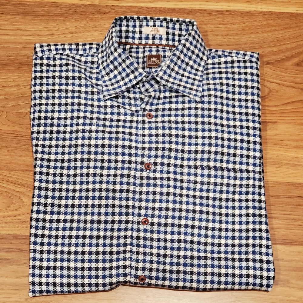 Peter Millar Checkered L/S Button Down Shirt Sz L